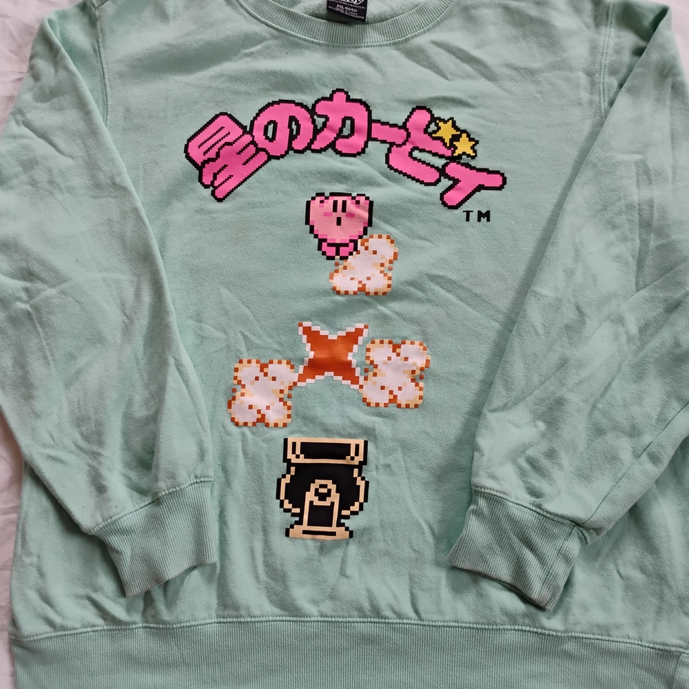 Nintendo Kirby Vintage 1993 Mint Green Pull Over Sweater Size 2XL